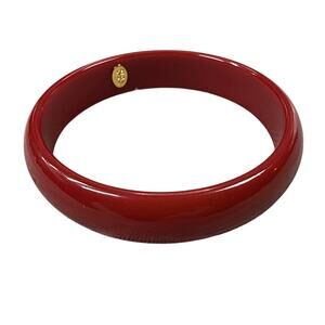 Vintage Joan Rivers Deep Red Bangle Bracelet Size 8.25